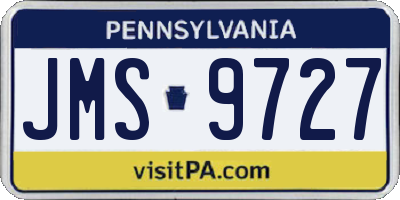 PA license plate JMS9727