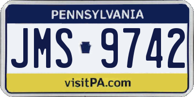 PA license plate JMS9742
