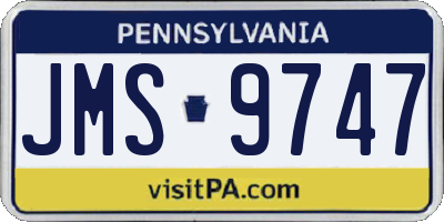 PA license plate JMS9747