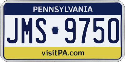 PA license plate JMS9750