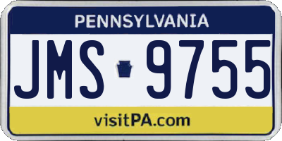PA license plate JMS9755