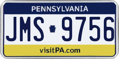 PA license plate JMS9756