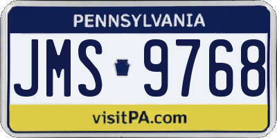 PA license plate JMS9768