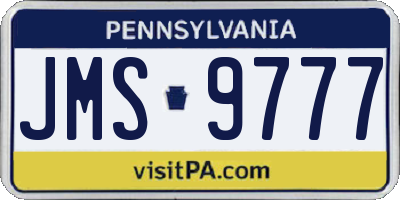 PA license plate JMS9777