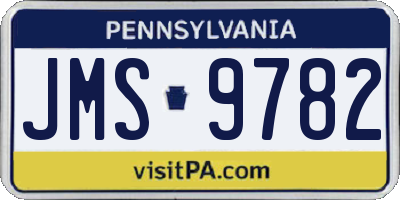 PA license plate JMS9782
