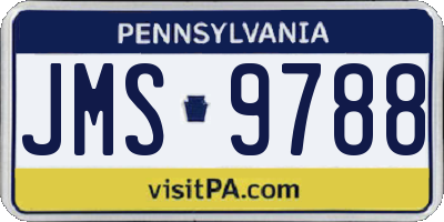 PA license plate JMS9788
