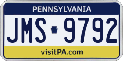 PA license plate JMS9792