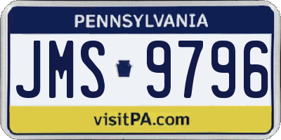PA license plate JMS9796