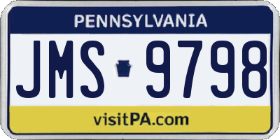 PA license plate JMS9798
