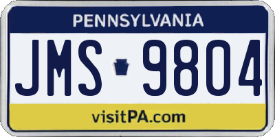 PA license plate JMS9804