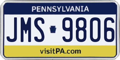 PA license plate JMS9806