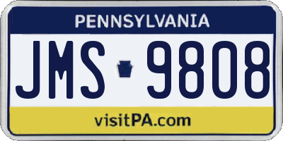 PA license plate JMS9808