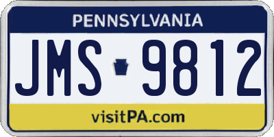 PA license plate JMS9812