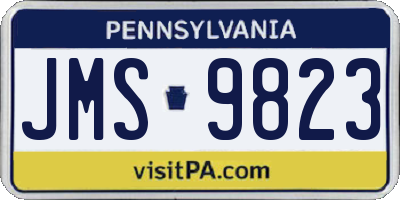 PA license plate JMS9823
