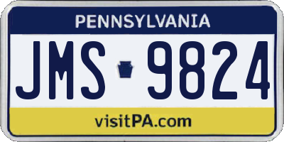 PA license plate JMS9824