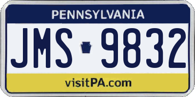 PA license plate JMS9832