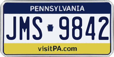 PA license plate JMS9842