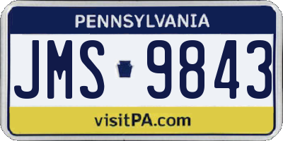PA license plate JMS9843