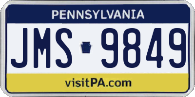 PA license plate JMS9849