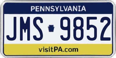 PA license plate JMS9852