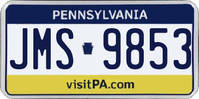 PA license plate JMS9853