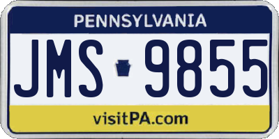 PA license plate JMS9855