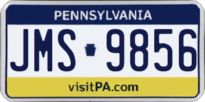 PA license plate JMS9856