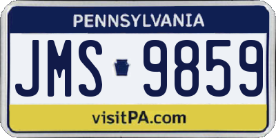 PA license plate JMS9859
