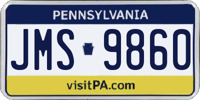 PA license plate JMS9860