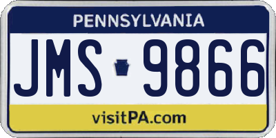 PA license plate JMS9866