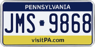 PA license plate JMS9868