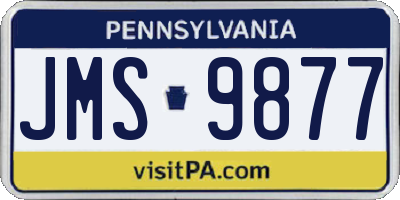 PA license plate JMS9877