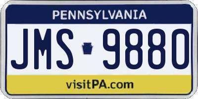 PA license plate JMS9880