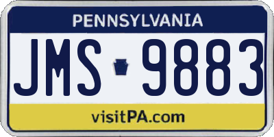 PA license plate JMS9883