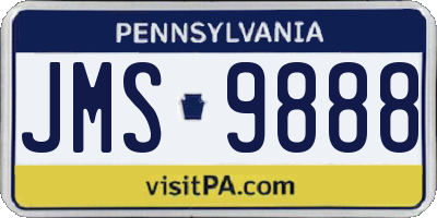 PA license plate JMS9888