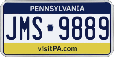 PA license plate JMS9889