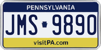 PA license plate JMS9890