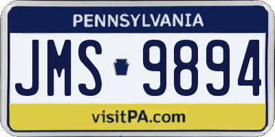 PA license plate JMS9894