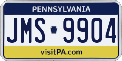 PA license plate JMS9904