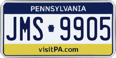 PA license plate JMS9905