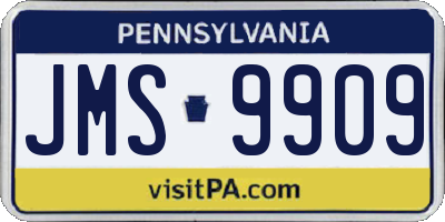 PA license plate JMS9909