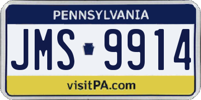 PA license plate JMS9914