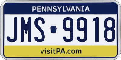 PA license plate JMS9918