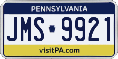 PA license plate JMS9921