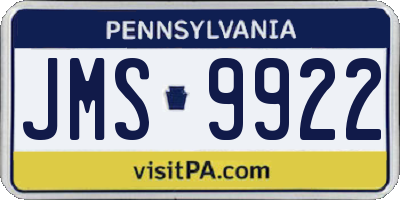 PA license plate JMS9922