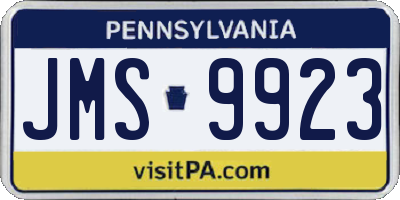 PA license plate JMS9923