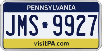 PA license plate JMS9927