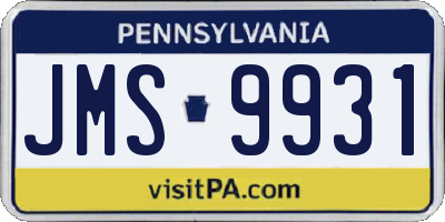 PA license plate JMS9931