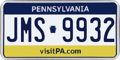 PA license plate JMS9932
