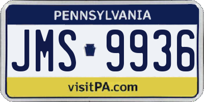 PA license plate JMS9936